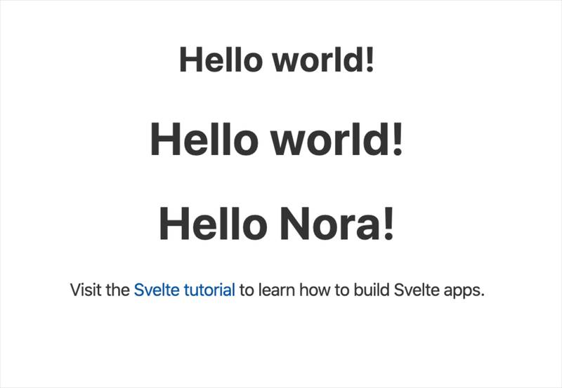 headline component image showing three different headlines to illustrate the function of svelte components