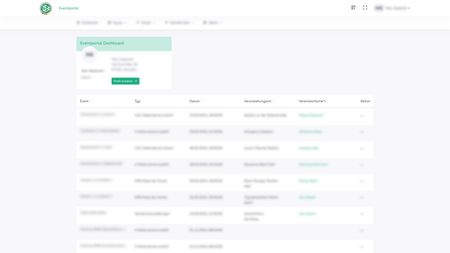 DFB Eventportal: Digitalization in major event planning Overview of the DFB event portal blurred with a filter